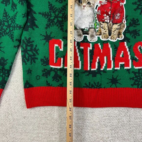 Ugly Christmas Party Sweater Meowy Catmas Size Large Kittens Cats Holiday - Picture 6 of 6